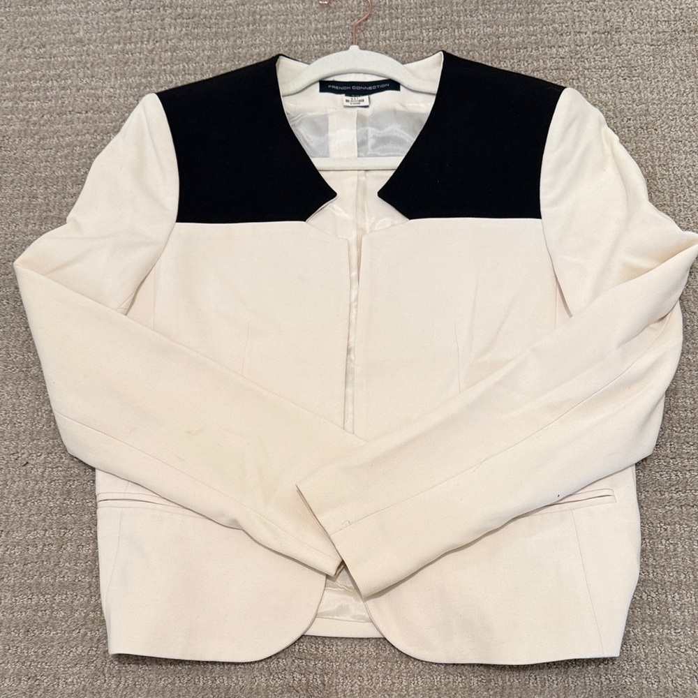 French Connection Cream and Black Blazer